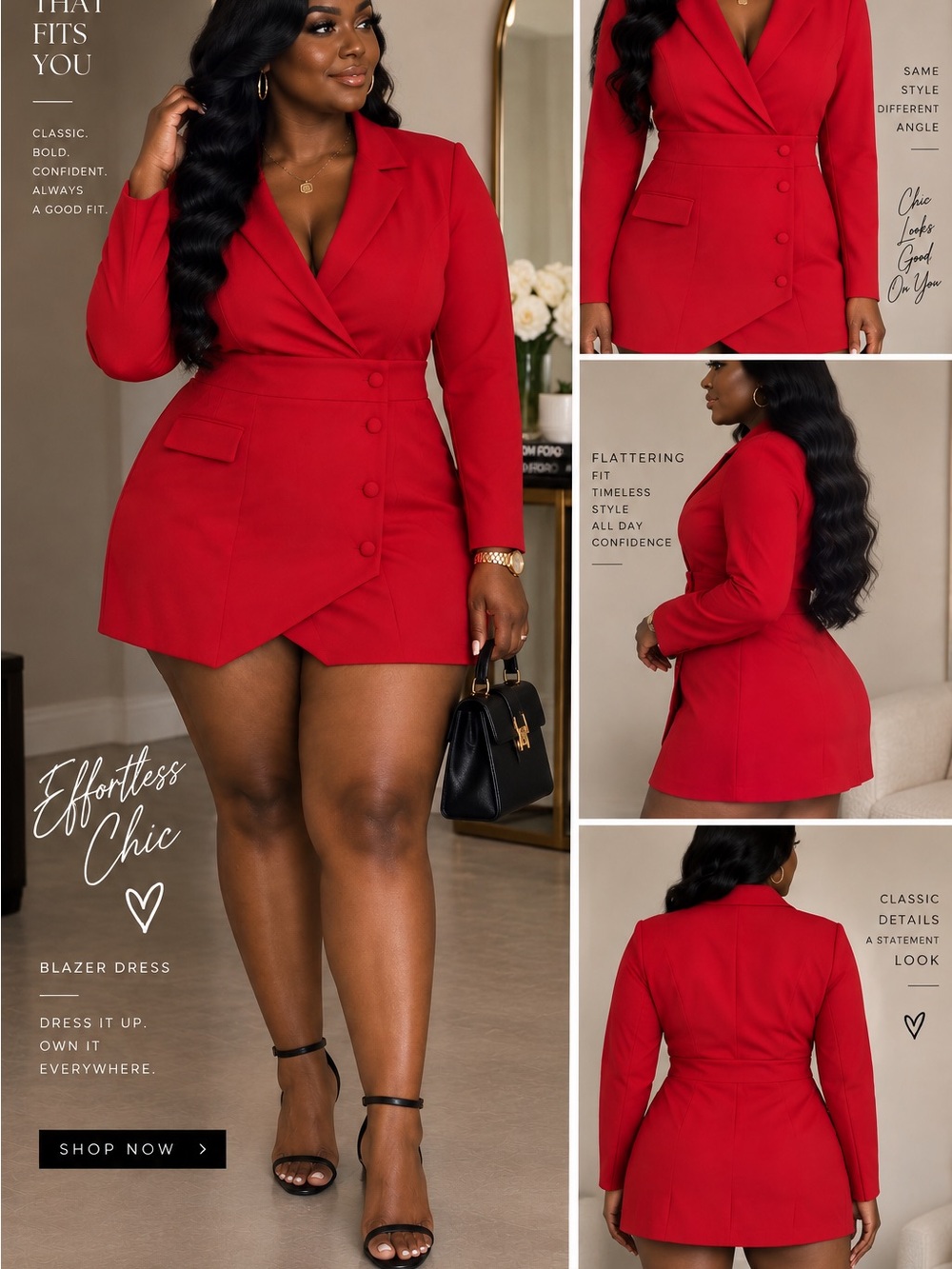Fashion Nova Red Dress - Bold Red Mini or Midi